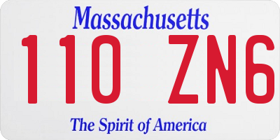 MA license plate 110ZN6