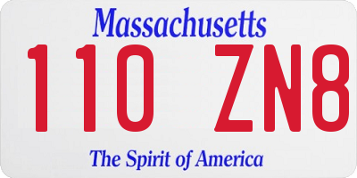 MA license plate 110ZN8