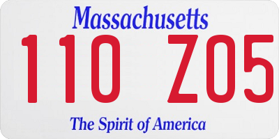 MA license plate 110ZO5