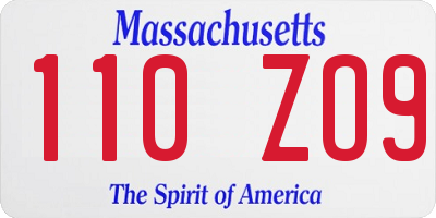 MA license plate 110ZO9