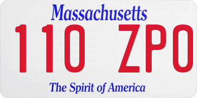 MA license plate 110ZP0