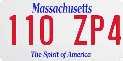 MA license plate 110ZP4