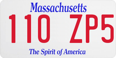 MA license plate 110ZP5