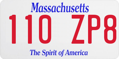 MA license plate 110ZP8