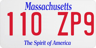 MA license plate 110ZP9