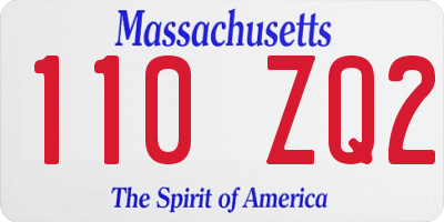 MA license plate 110ZQ2