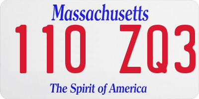 MA license plate 110ZQ3