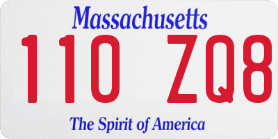 MA license plate 110ZQ8