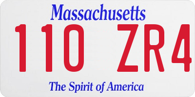 MA license plate 110ZR4