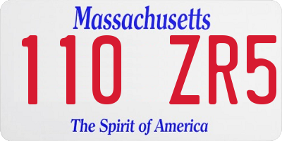 MA license plate 110ZR5