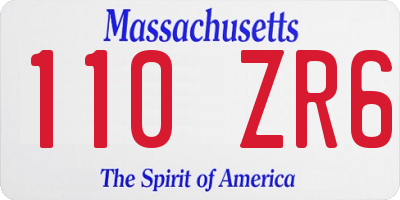 MA license plate 110ZR6