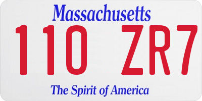 MA license plate 110ZR7