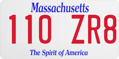 MA license plate 110ZR8