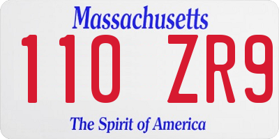 MA license plate 110ZR9