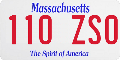 MA license plate 110ZS0