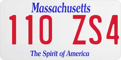 MA license plate 110ZS4