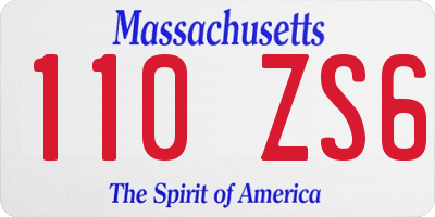 MA license plate 110ZS6