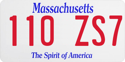 MA license plate 110ZS7