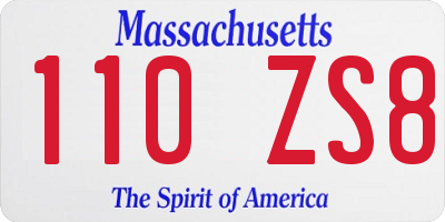 MA license plate 110ZS8