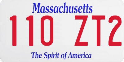 MA license plate 110ZT2