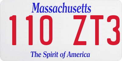 MA license plate 110ZT3