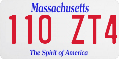 MA license plate 110ZT4