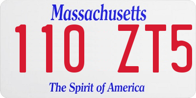 MA license plate 110ZT5