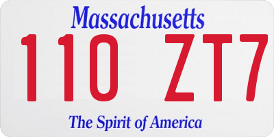 MA license plate 110ZT7