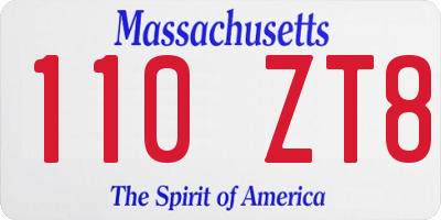 MA license plate 110ZT8