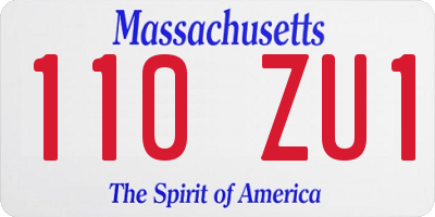 MA license plate 110ZU1