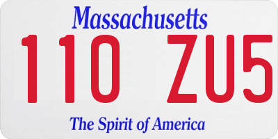 MA license plate 110ZU5
