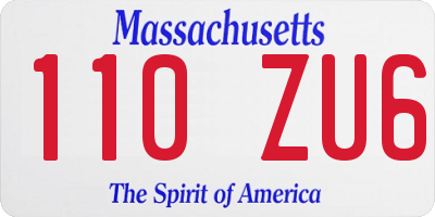 MA license plate 110ZU6