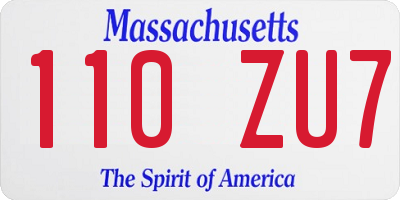 MA license plate 110ZU7