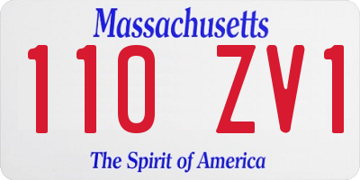 MA license plate 110ZV1
