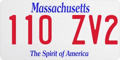 MA license plate 110ZV2