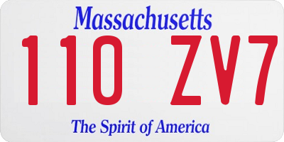 MA license plate 110ZV7