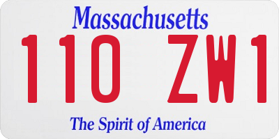 MA license plate 110ZW1
