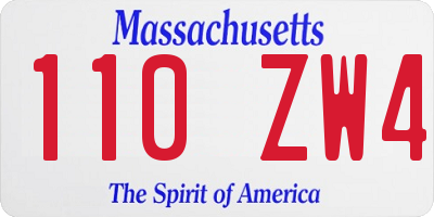 MA license plate 110ZW4