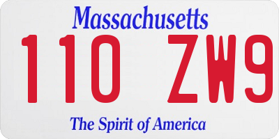 MA license plate 110ZW9