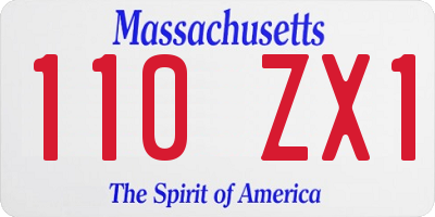 MA license plate 110ZX1