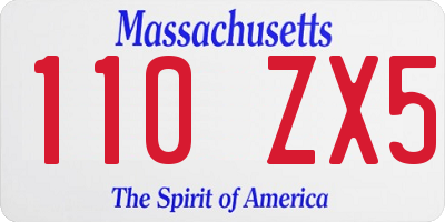 MA license plate 110ZX5