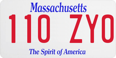 MA license plate 110ZY0