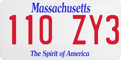MA license plate 110ZY3