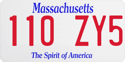 MA license plate 110ZY5