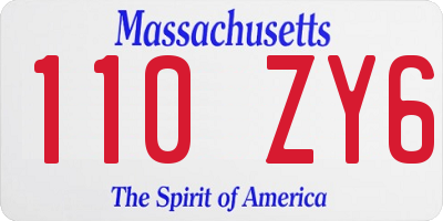 MA license plate 110ZY6