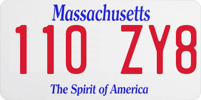 MA license plate 110ZY8