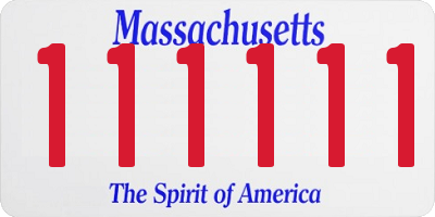 MA license plate 111111