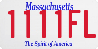 MA license plate 1111FL