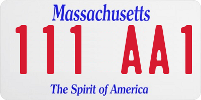 MA license plate 111AA1