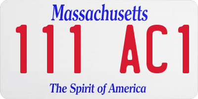 MA license plate 111AC1